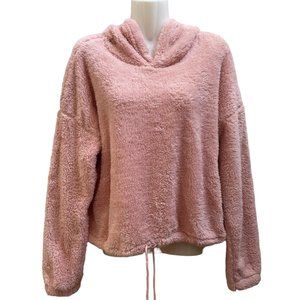 Planet Gold Loose Fleece Hoodie Silver Pink New